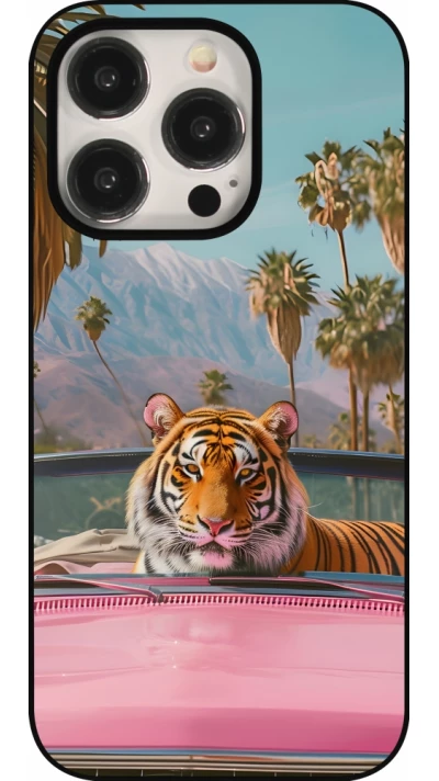 iPhone 15 Pro Case Hülle - Tiger Auto rosa
