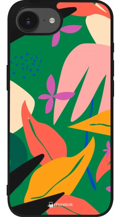 iPhone 16e Case Hülle - Silikon schwarz Abstract Jungle