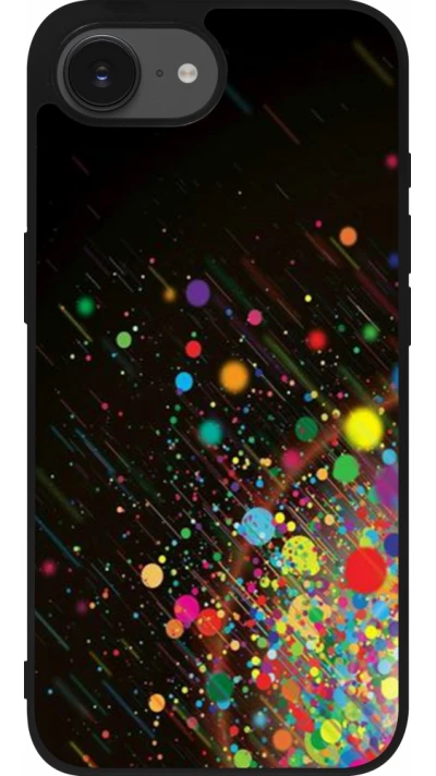 iPhone 16e Case Hülle - Silikon schwarz Abstract Bubble Lines