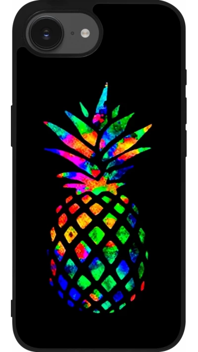 iPhone 16e Case Hülle - Silikon schwarz Ananas Multi-colors