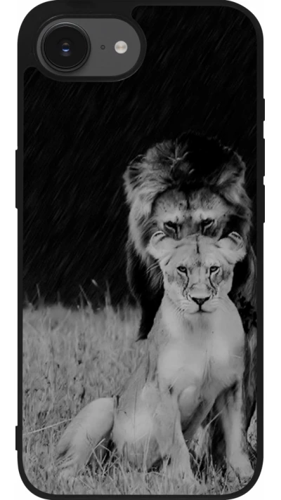 iPhone 16e Case Hülle - Silikon schwarz Angry lions