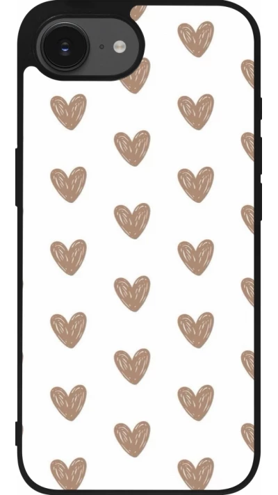 iPhone 16e Case Hülle - Silikon schwarz Autumn 2024 brown hearts