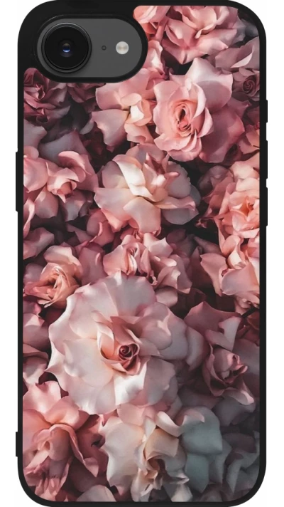 iPhone 16e Case Hülle - Silikon schwarz Beautiful Roses