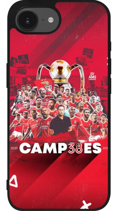 iPhone 16e Case Hülle - Silikon schwarz Benfica Campeoes 2023