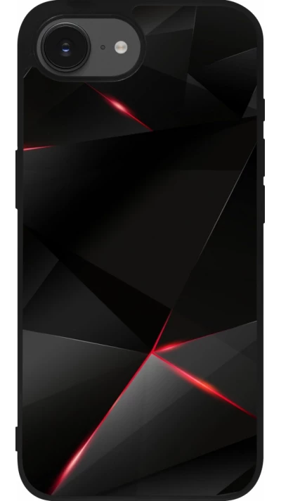 iPhone 16e Case Hülle - Silikon schwarz Black Red Lines