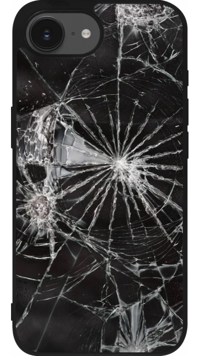 iPhone 16e Case Hülle - Silikon schwarz Broken Screen