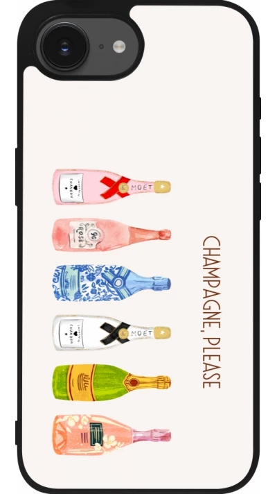 iPhone 16e Case Hülle - Silikon schwarz Champagne Please