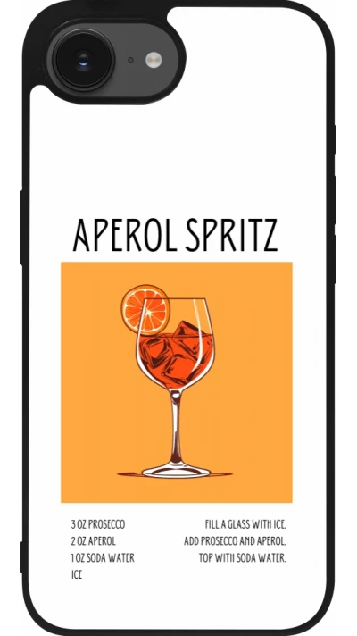iPhone 16e Case Hülle - Silikon schwarz Cocktail Rezept Aperol Spritz