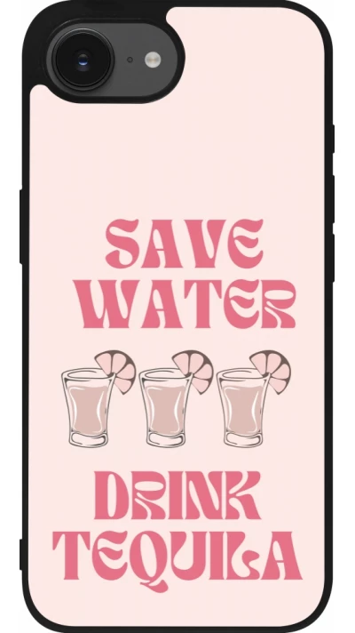 iPhone 16e Case Hülle - Silikon schwarz Cocktail Save Water Drink Tequila