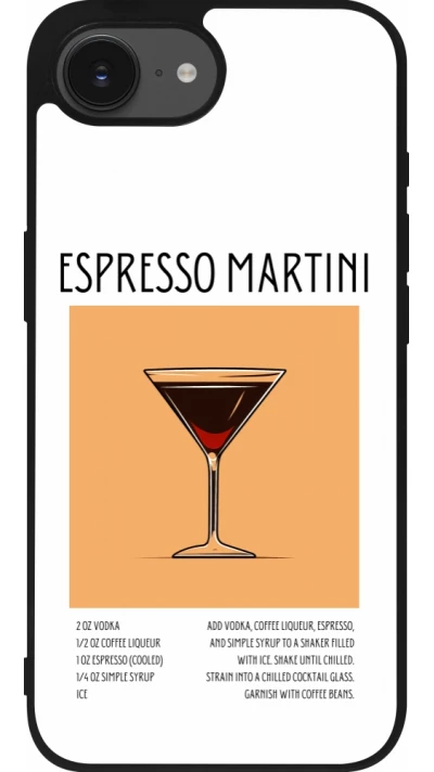 iPhone 16e Case Hülle - Silikon schwarz Cocktail Rezept Espresso Martini