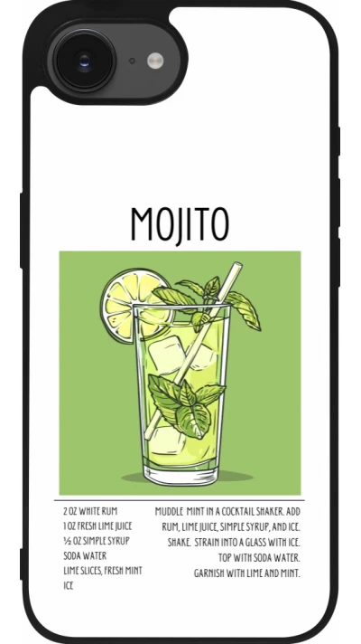 iPhone 16e Case Hülle - Silikon schwarz Cocktail Rezept Mojito