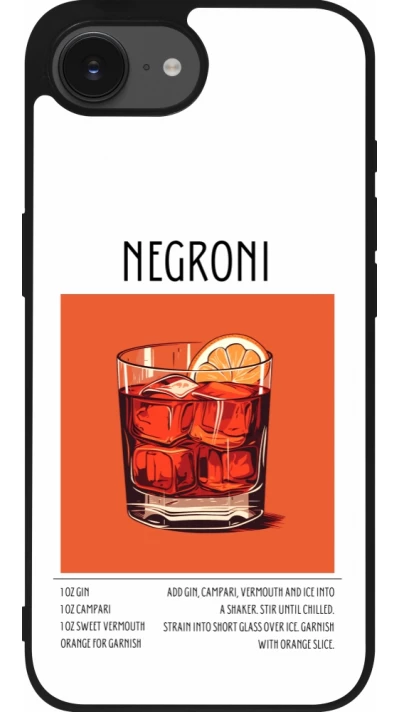 iPhone 16e Case Hülle - Silikon schwarz Cocktail Rezept Negroni