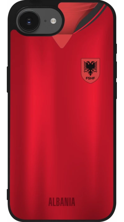 iPhone 16e Case Hülle - Silikon schwarz Albanien personalisierbares Fussballtrikot