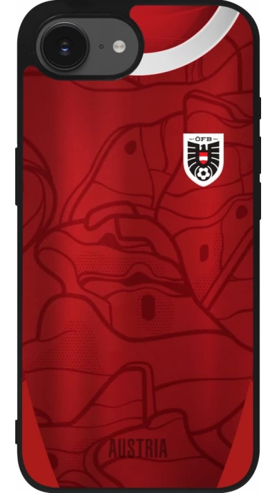 iPhone 16e Case Hülle - Silikon schwarz Austria personalisierbares Fussballtrikot