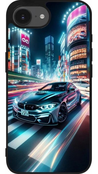iPhone 16e Case Hülle - Silikon schwarz BMW M4 Tokio Nacht