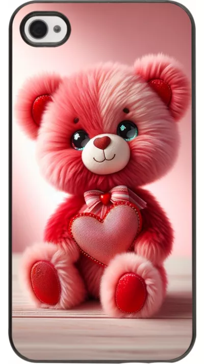 Coque iPhone 4/4s - Valentine 2024 Ourson rose