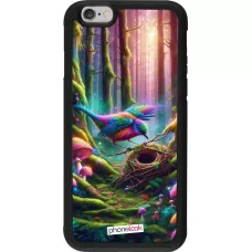 iPhone 6/6s Case Hülle - Silikon schwarz Vogel Nest Wald