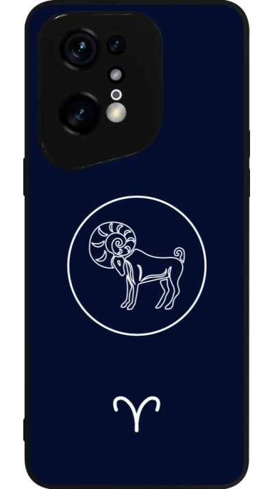 Coque OPPO Find X5 Pro - Silicone rigide noir Astrologie Bélier