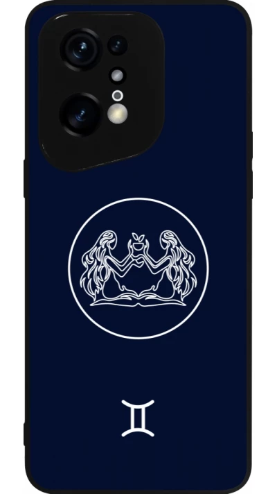 Coque OPPO Find X5 Pro - Silicone rigide noir Astrologie Gémeaux