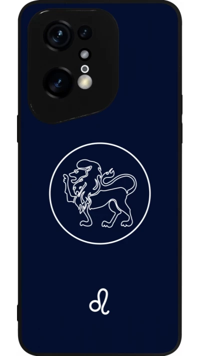 Coque OPPO Find X5 Pro - Silicone rigide noir Astrologie Lion