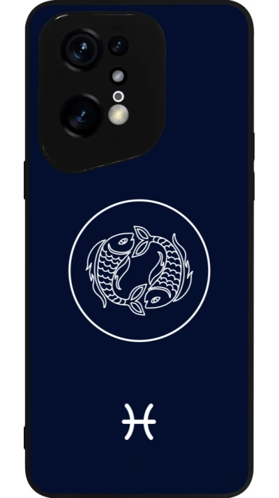 Coque OPPO Find X5 Pro - Silicone rigide noir Astrologie Poissons