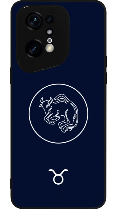 Coque OPPO Find X5 Pro - Silicone rigide noir Astrologie Taureau