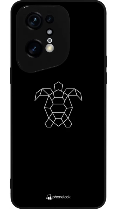 Coque OPPO Find X5 Pro - Silicone rigide noir Turtles lines on black