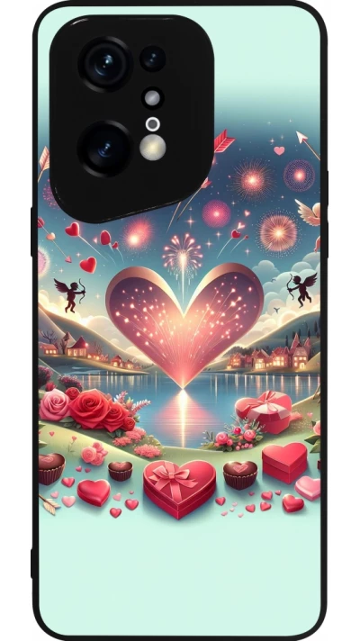 Coque OPPO Find X5 Pro - Silicone rigide noir Valentine 2025 Chic