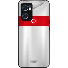 OPPO Reno7 5G Case Hülle - Silikon schwarz Türkei personalisierbares Fussballtrikot