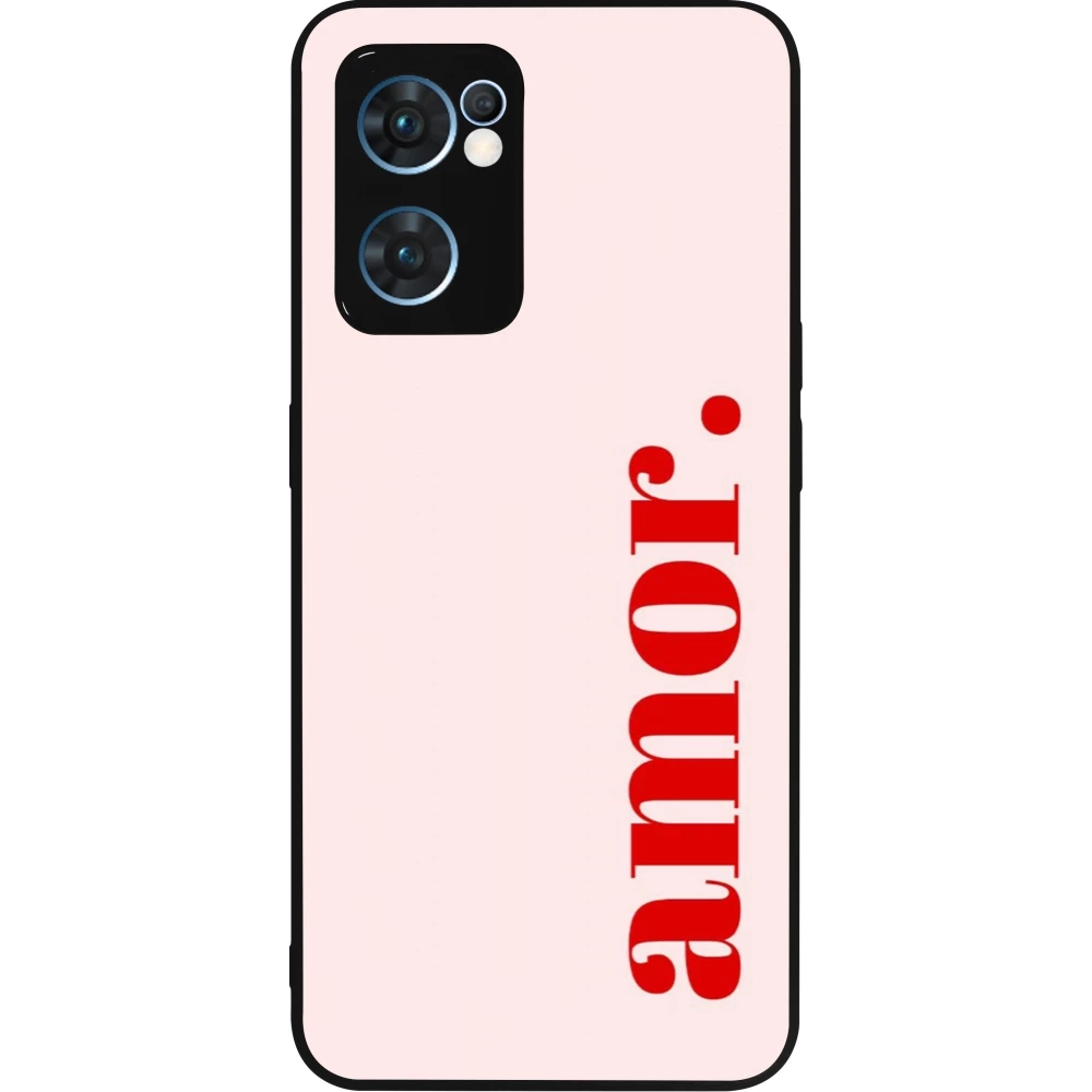 OPPO Reno7 5G Case Hülle - Silikon schwarz Valentine 2024 amor