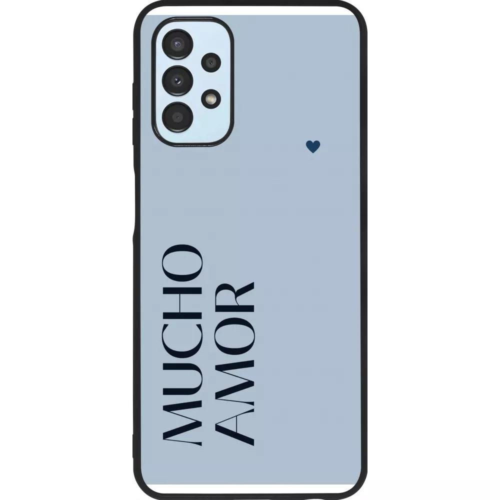 Samsung Galaxy A13 5G Case Hülle - Silikon schwarz Valentine 2024 mucho amor azul