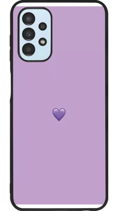 Coque Samsung Galaxy A13 5G - Silicone rigide noir Valentine 2023 purpule single heart