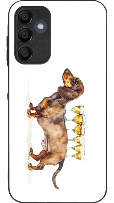 Coque Samsung Galaxy A16 - Silicone rigide noir Wine Teckel