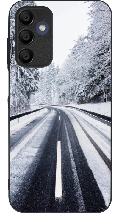 Coque Samsung Galaxy A16 - Silicone rigide noir Winter 22 Snowy Road