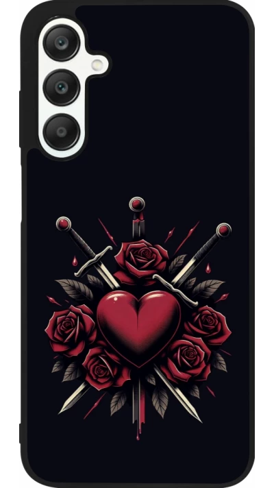 Coque Samsung Galaxy A25 - Silicone rigide noir Valentine 2024 gothic love