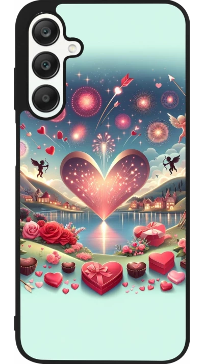 Coque Samsung Galaxy A25 - Silicone rigide noir Valentine 2025 Chic