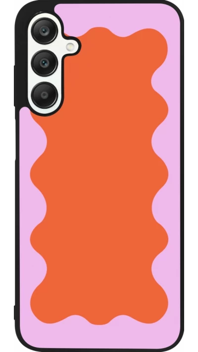 Coque Samsung Galaxy A25 - Silicone rigide noir Wavy Rectangle Orange Pink