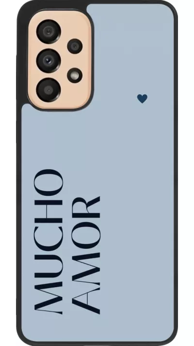 Coque Samsung Galaxy A33 5G - Silicone rigide noir Valentine 2024 mucho amor azul