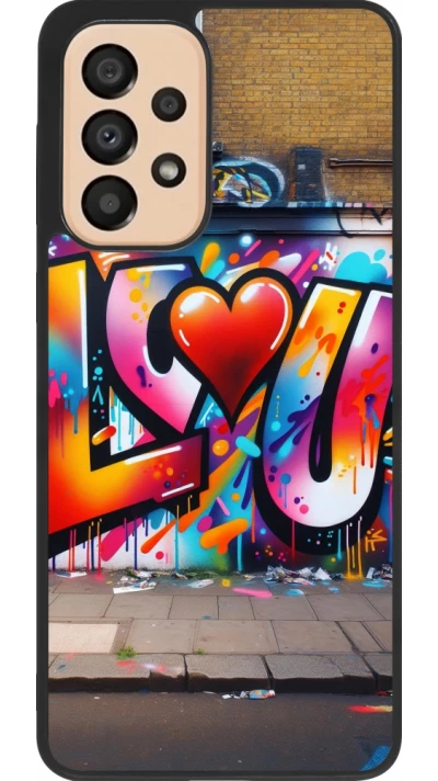 Coque Samsung Galaxy A33 5G - Silicone rigide noir Valentine 2025 Love U Tag