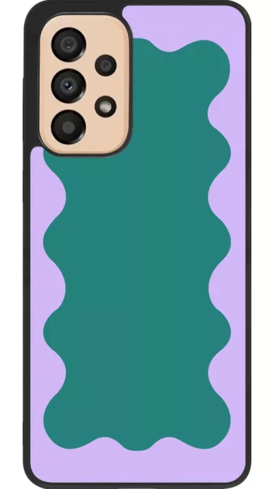 Coque Samsung Galaxy A33 5G - Silicone rigide noir Wavy Rectangle Green Purple