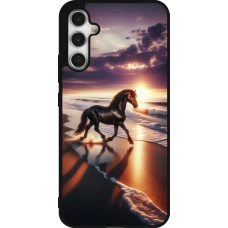 Samsung Galaxy A34 5G Case Hülle - Silikon schwarz Pferd majestätisch Strand