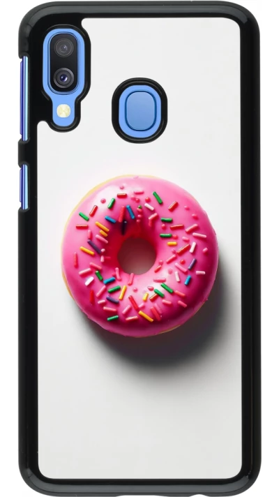 Coque Samsung Galaxy A40 - Weißer Hintergrund, pinker Donut