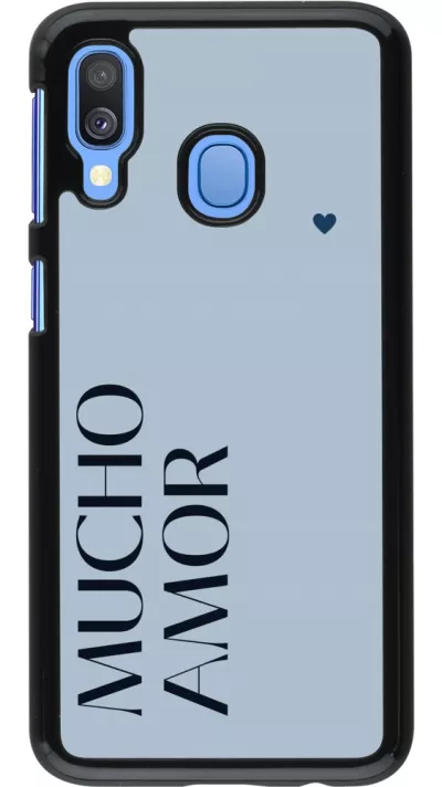 Coque Samsung Galaxy A40 - Valentine 2024 mucho amor azul