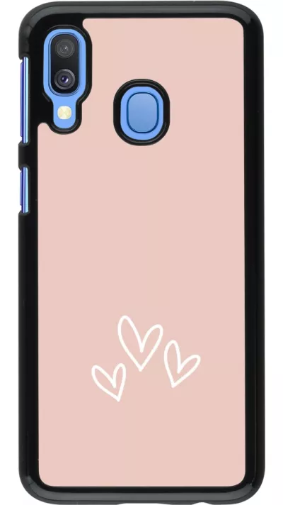 Coque Samsung Galaxy A40 - Valentine 2023 three minimalist hearts