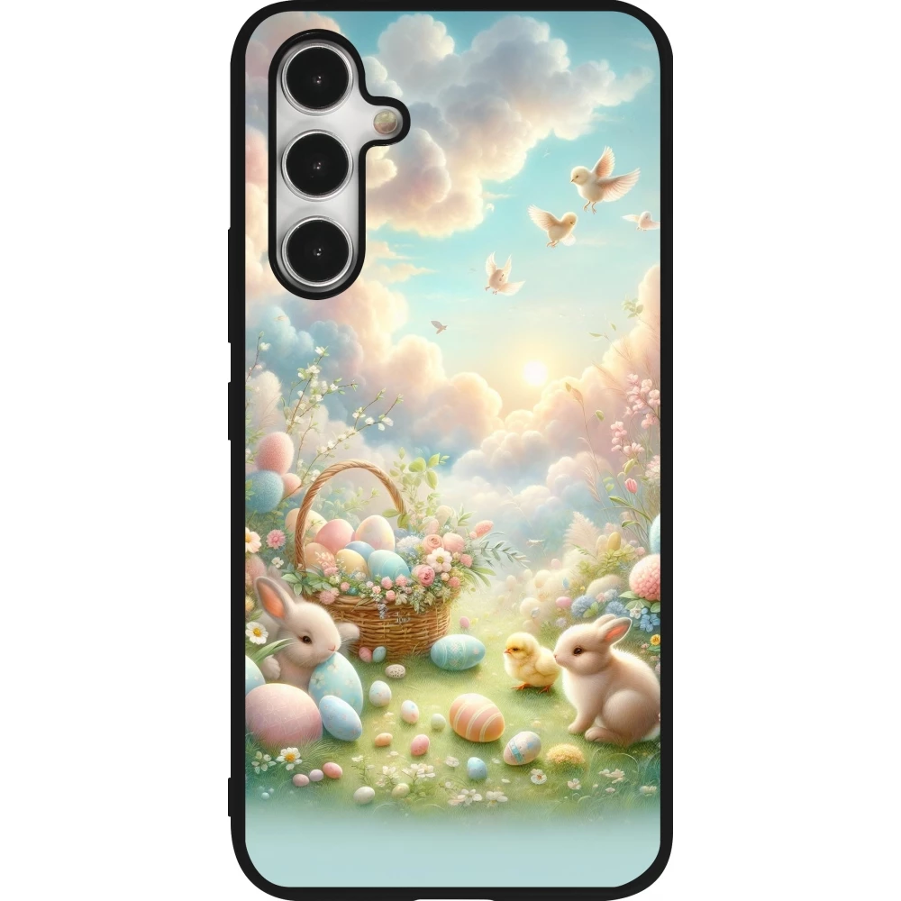 Samsung Galaxy A54 Case Hülle - Silikon schwarz Ostern 2025 Pastell Ostern
