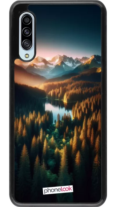 Samsung Galaxy A90 5G Case Hülle - Sonnenuntergang Waldsee