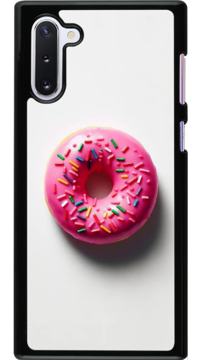 Coque Samsung Galaxy Note 10 - Weißer Hintergrund, pinker Donut