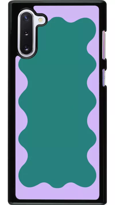 Coque Samsung Galaxy Note 10 - Wavy Rectangle Green Purple