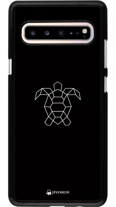 Coque Samsung Galaxy S10 5G - Turtles lines on black