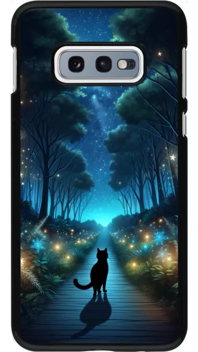 Samsung Galaxy S10e Case Hülle - Schwarze Katze Spaziergang